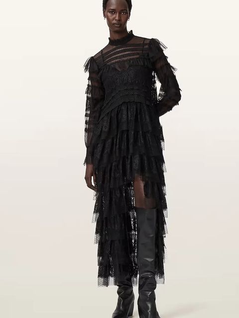 AllSaints sukienka kolor czarny maxi prosta W182DD - zdjęcie produktu nr 1