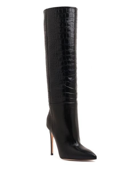 Paris Texas crocodile-effect 105mm knee-length boots - Black - zdjęcie produktu nr 2