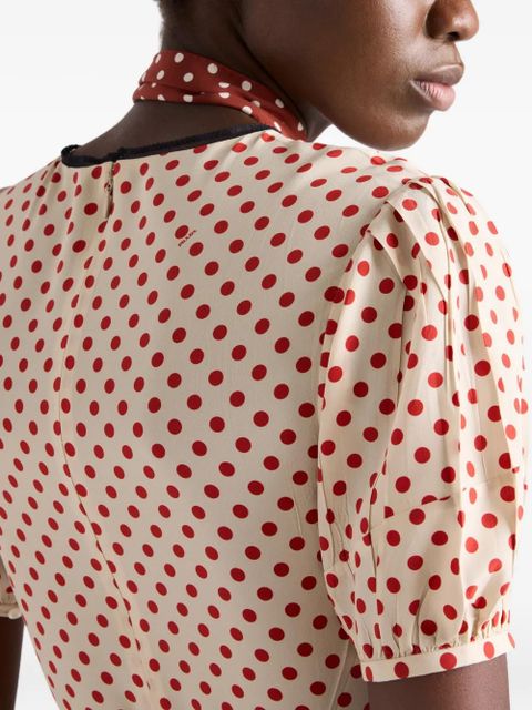 Prada polka-dot marocain dress - Neutrals