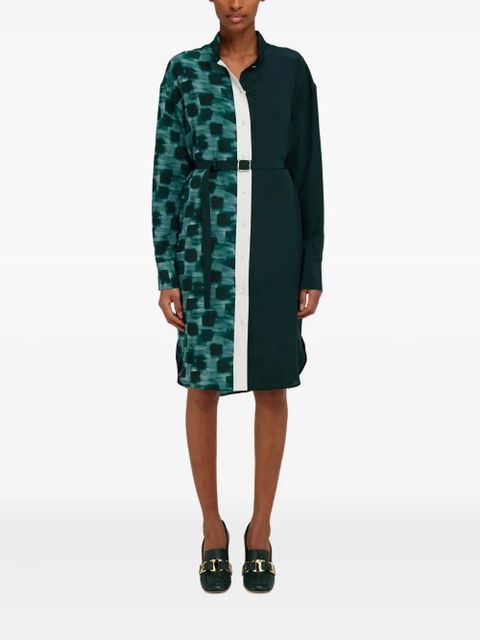Ferragamo colour-blocked belted shirt dress - Green - zdjęcie produktu nr 2