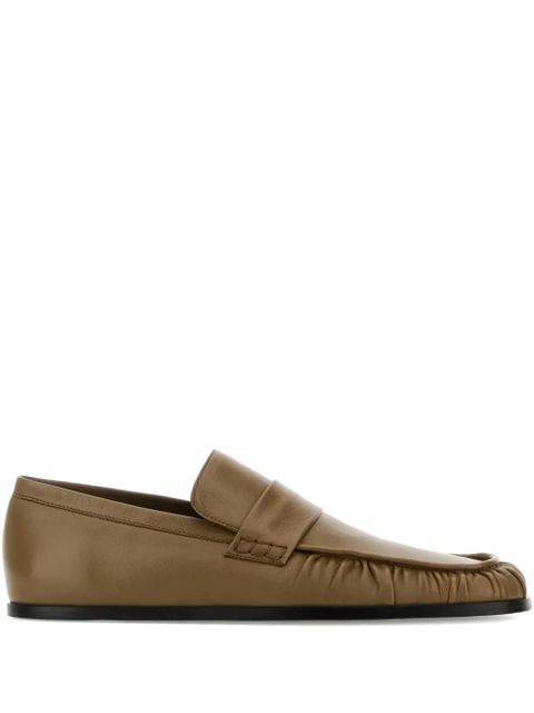Jil Sander ruched-effect leather loafers - Brown - zdjęcie produktu nr 1