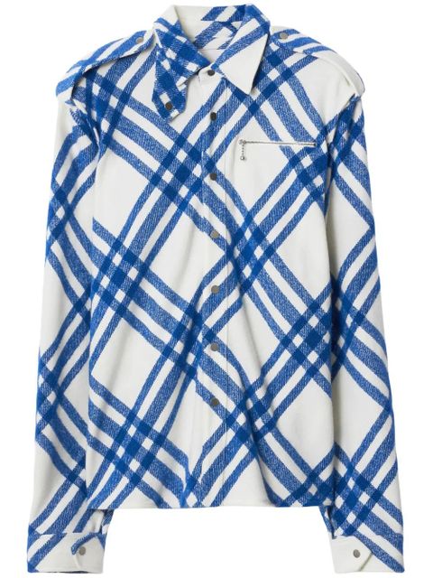 Burberry Vintage Check wool-blend shirt - White - zdjęcie produktu nr 1