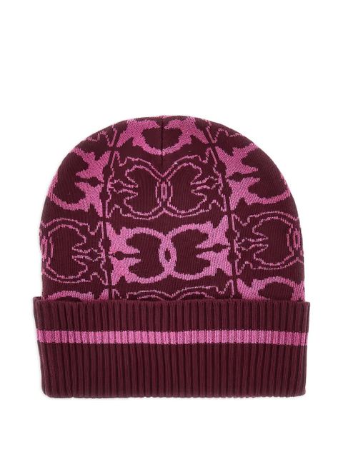 PINKO patterned beanie hat - Red - zdjęcie produktu nr 1