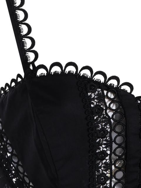 Charo Ruiz Ibiza Dafelle lace trim midi dress - Black