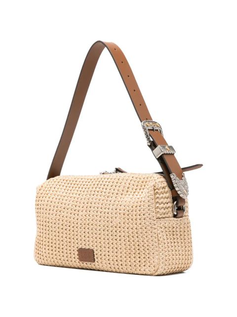 PINKO Love Birds buckle-detail shoulder bag - Neutrals