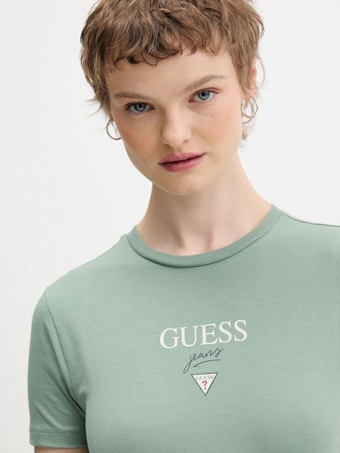 Guess Jeans t-shirt damski kolor zielony W6RI15 J1314