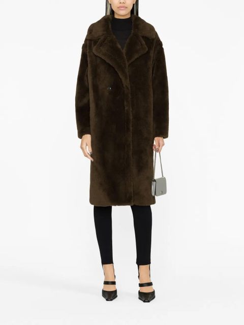 Yves Salomon plaid-check print single-breasted coat - Brown - zdjęcie produktu nr 2