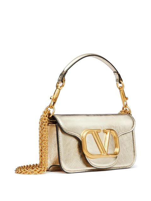 Valentino Garavani small Locò metallic calfskin shoulder bag - Gold