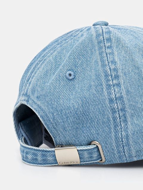 Calvin Klein czapka z daszkiem bawełniana kolor niebieski z aplikacją LV04K5065G
