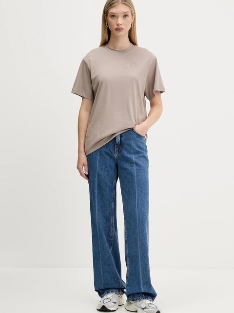 HUGO t-shirt bawełniany damski kolor beżowy 50550901 - zdjęcie produktu nr 2