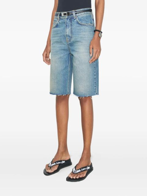 Tory Burch distressed denim shorts - Blue