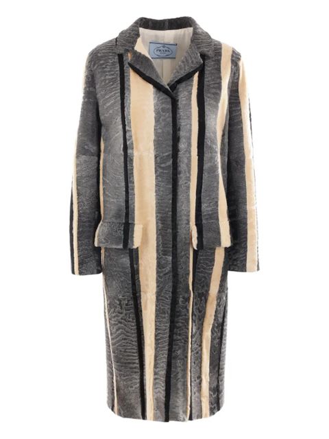 Prada striped fur coat - Black - zdjęcie produktu nr 1