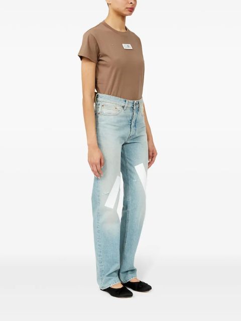 MM6 Maison Margiela distressed straight jeans - Blue