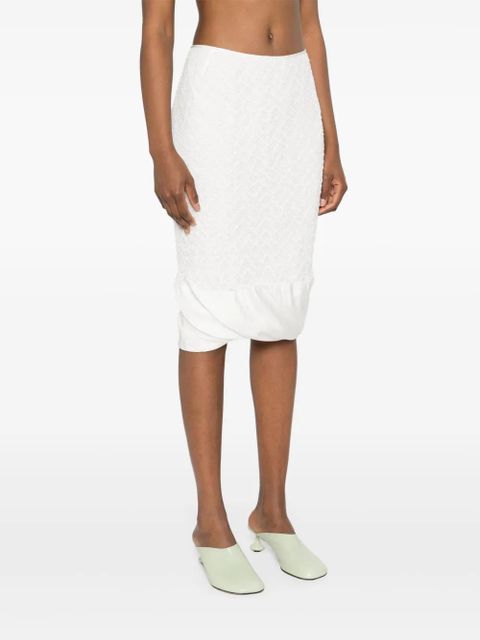 Jil Sander openwork midi skirt - White