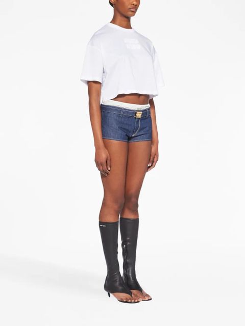 Miu Miu embroidered-logo cotton T-shirt - White