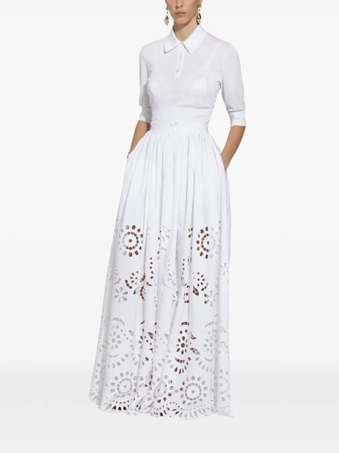 Dolce & Gabbana cropped fine-knit polo shirt - White - zdjęcie produktu nr 2