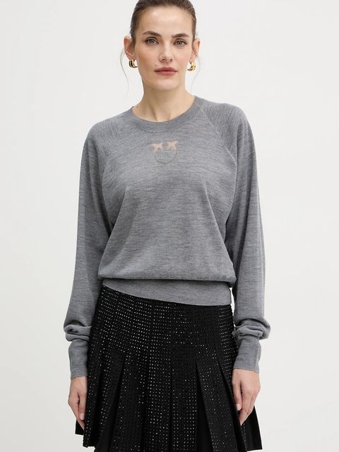 Pinko sweter damski kolor szary lekki 105417 A18M