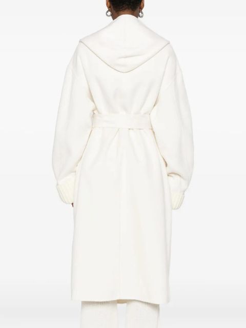 Aya Muse hooded knitted-cuff coat - Neutrals