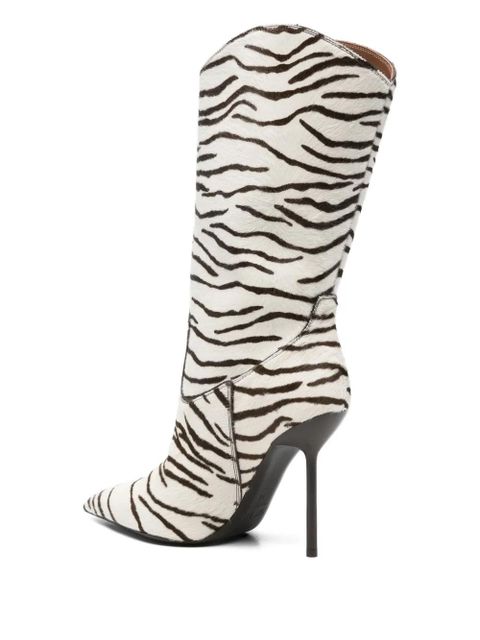 Paris Texas 105mm leather knee-high boots - White