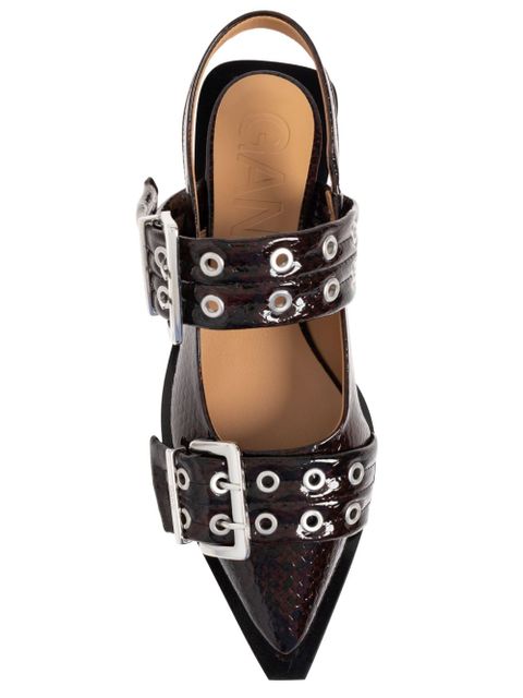 GANNI buckle ballet flats - 234 DARK BURGUNDY