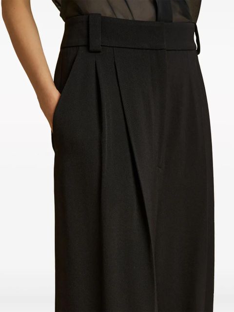 KHAITE Simone pleated wide-leg trousers - Black