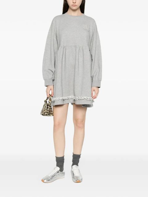 GANNI crew-neck mini dress - Grey - zdjęcie produktu nr 2