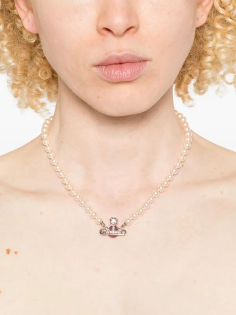 Vivienne Westwood Kitty Orb-detail faux-pearl necklace - Silver - zdjęcie produktu nr 2