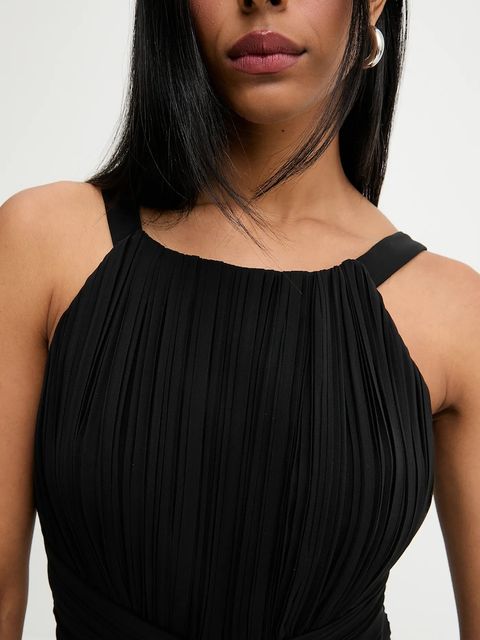 Answear.LAB sukienka kolor czarny maxi rozkloszowana