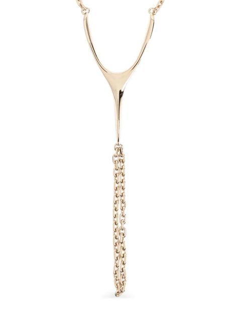 Alexander McQueen wishbone-plaque chain hand bracelet - Gold