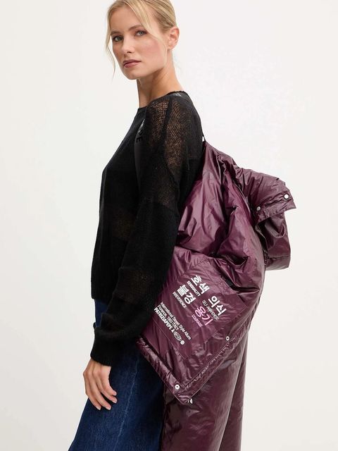 Patrizia Pepe kurtka kolor bordowy zimowa oversize 2O0183 A650