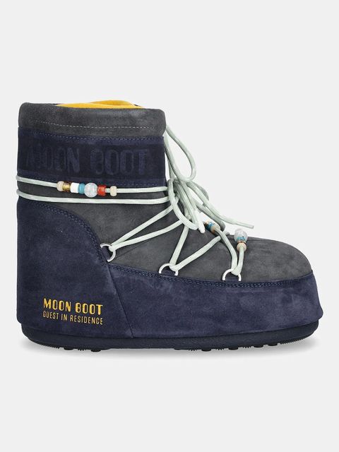 Moon Boot śniegowce zamszowe MB X GIR ICON LOW SUEDE BEADS kolor szary 80D1409730-FH02 - zdjęcie produktu nr 2