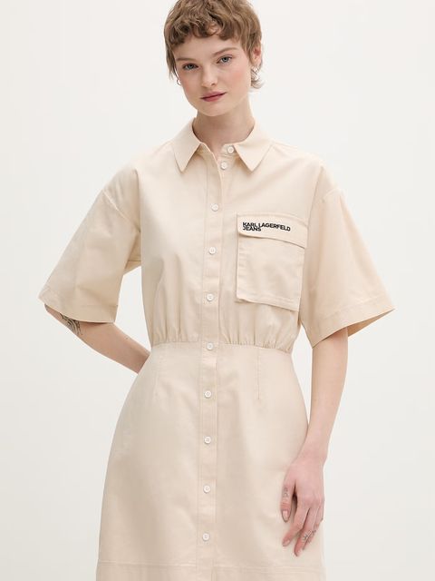 Karl Lagerfeld Jeans sukienka koszulowa bawełniana - zdjęcie produktu nr 2