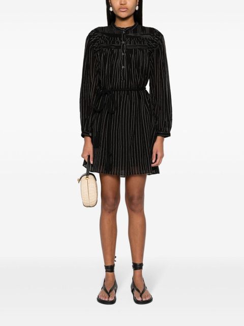 MARANT ÉTOILE Leozi striped voile mini dress - Black