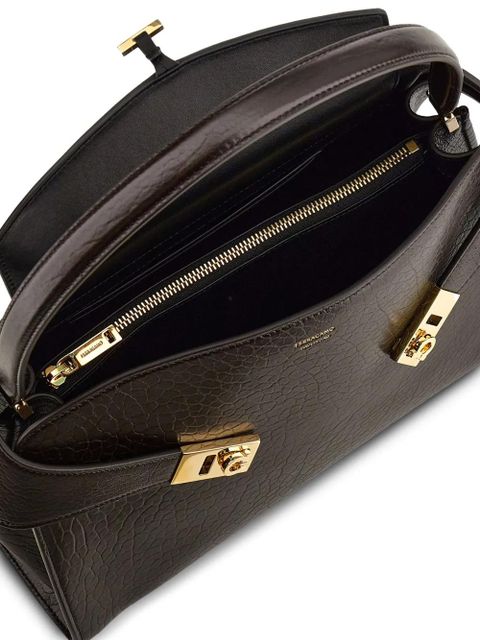 Ferragamo medium Hug Gancini-buckles shoulder bag - Brown