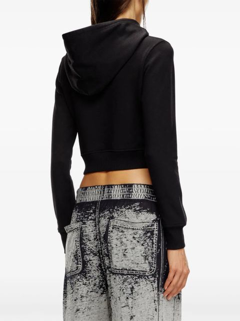 Diesel logo-patch drawstring hoodie - Black