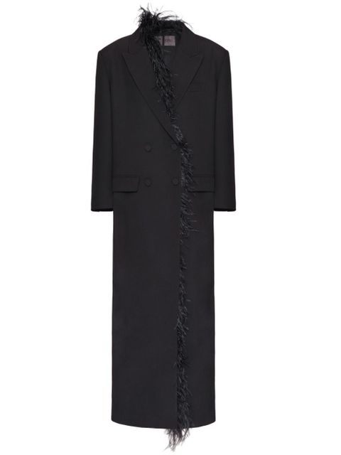 Valentino Garavani embroidered wool coat - Black
