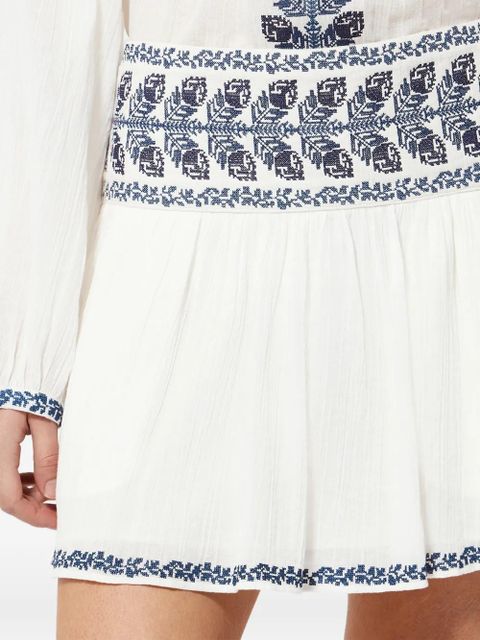 MARANT ÉTOILE Picadilia embroidered mini skirt - White