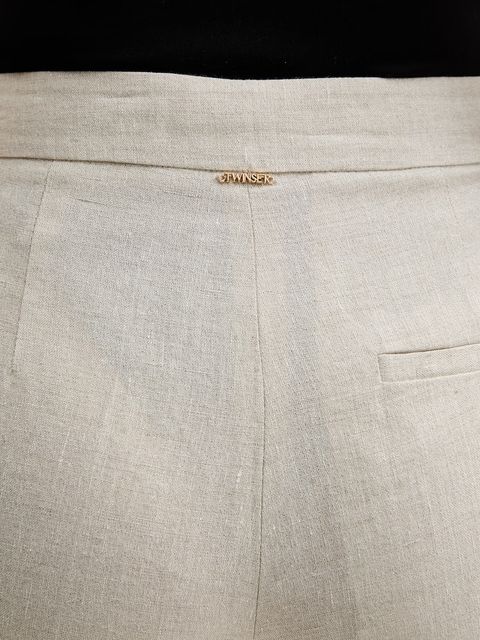 Twinset spodnie z dodatkiem lnu