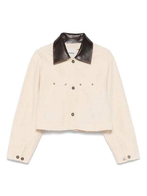 SANDRO contrasting-collar jacket - Neutrals - zdjęcie produktu nr 1