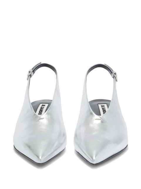 Jil Sander metallic slingback pumps - Grey