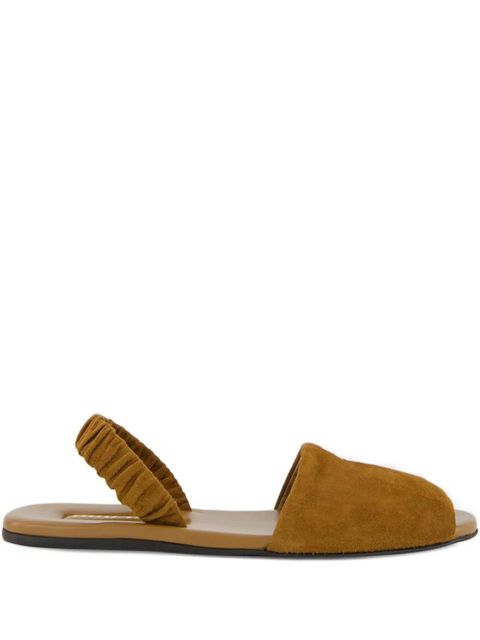 Miu Miu Ruches elastic-sling suede sandals - Brown - zdjęcie produktu nr 1