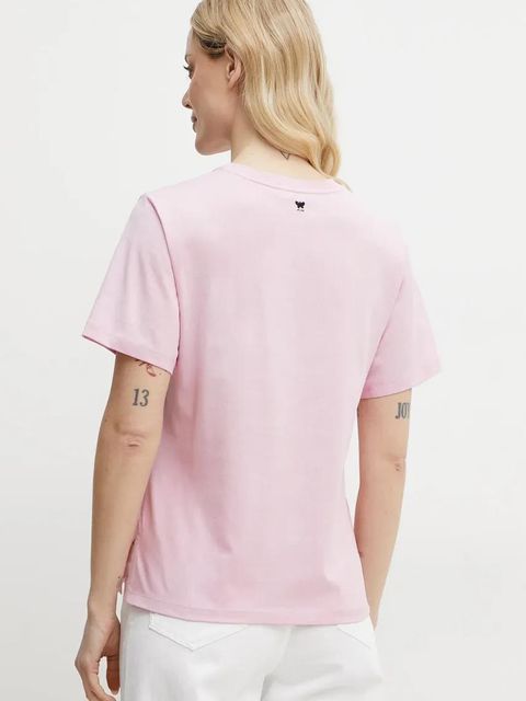 Weekend Max Mara t-shirt bawełniany damski kolor różowy 2515971041600