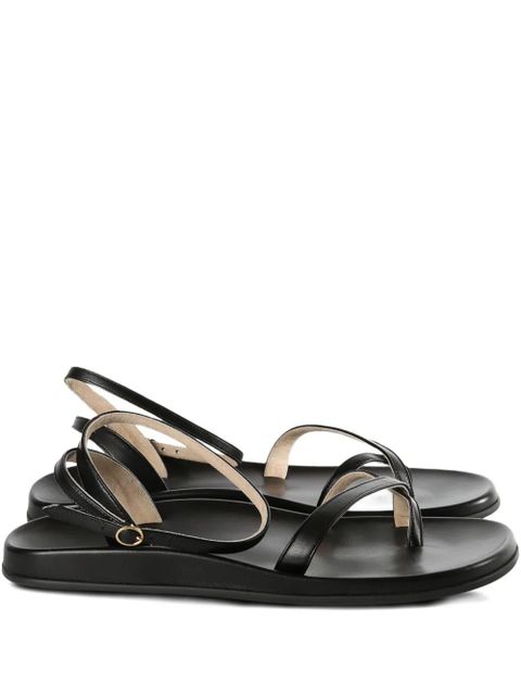 The Row leather cross-strap sandals - Black - zdjęcie produktu nr 1
