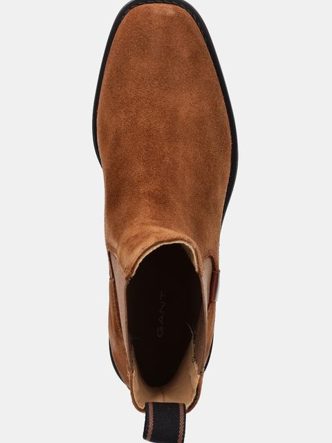 Gant sztyblety zamszowe Fayy damskie kolor brązowy na płaskim obcasie 31553127