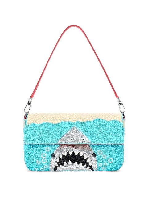 STAUD Timmy bead-embellished shoulder bag - Blue - zdjęcie produktu nr 1
