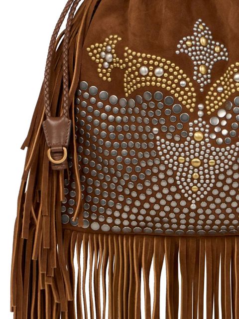 ETRO Kalispera studs fringes medium tote bag - Brown