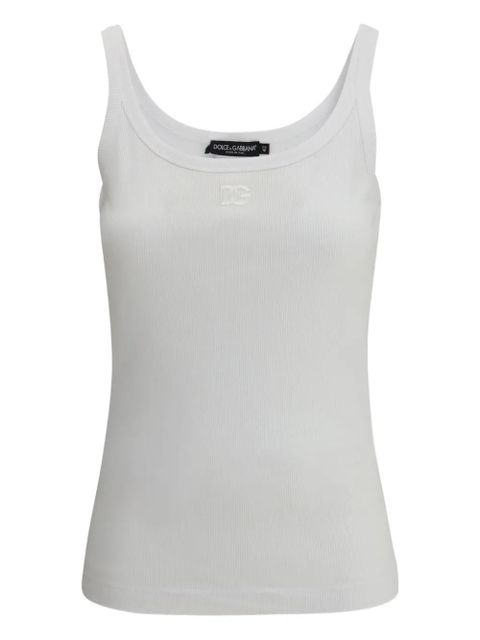 Dolce & Gabbana ribbed logo-embroidered tank top - White - zdjęcie produktu nr 2