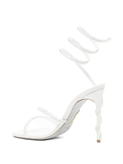 René Caovilla 120mm spiral-embellished sandals - White