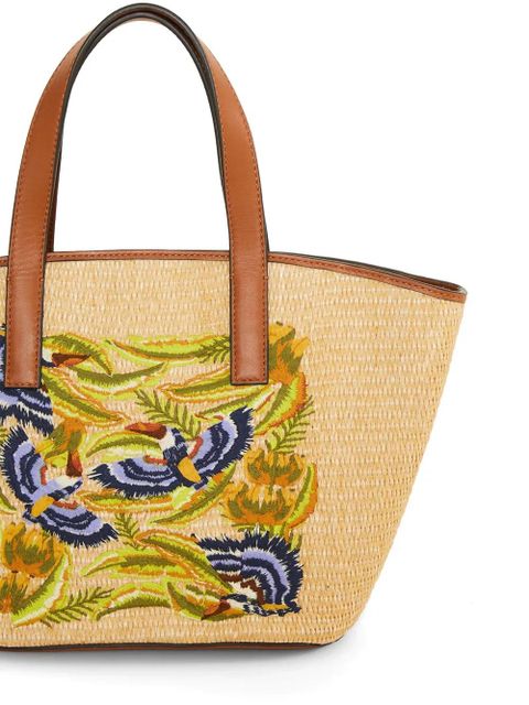 FARM Rio small embroidered tote bag - Neutrals