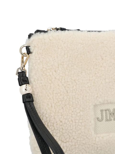 Jimmy Choo shearling clutch bag - Neutrals